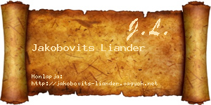 Jakobovits Liander névjegykártya